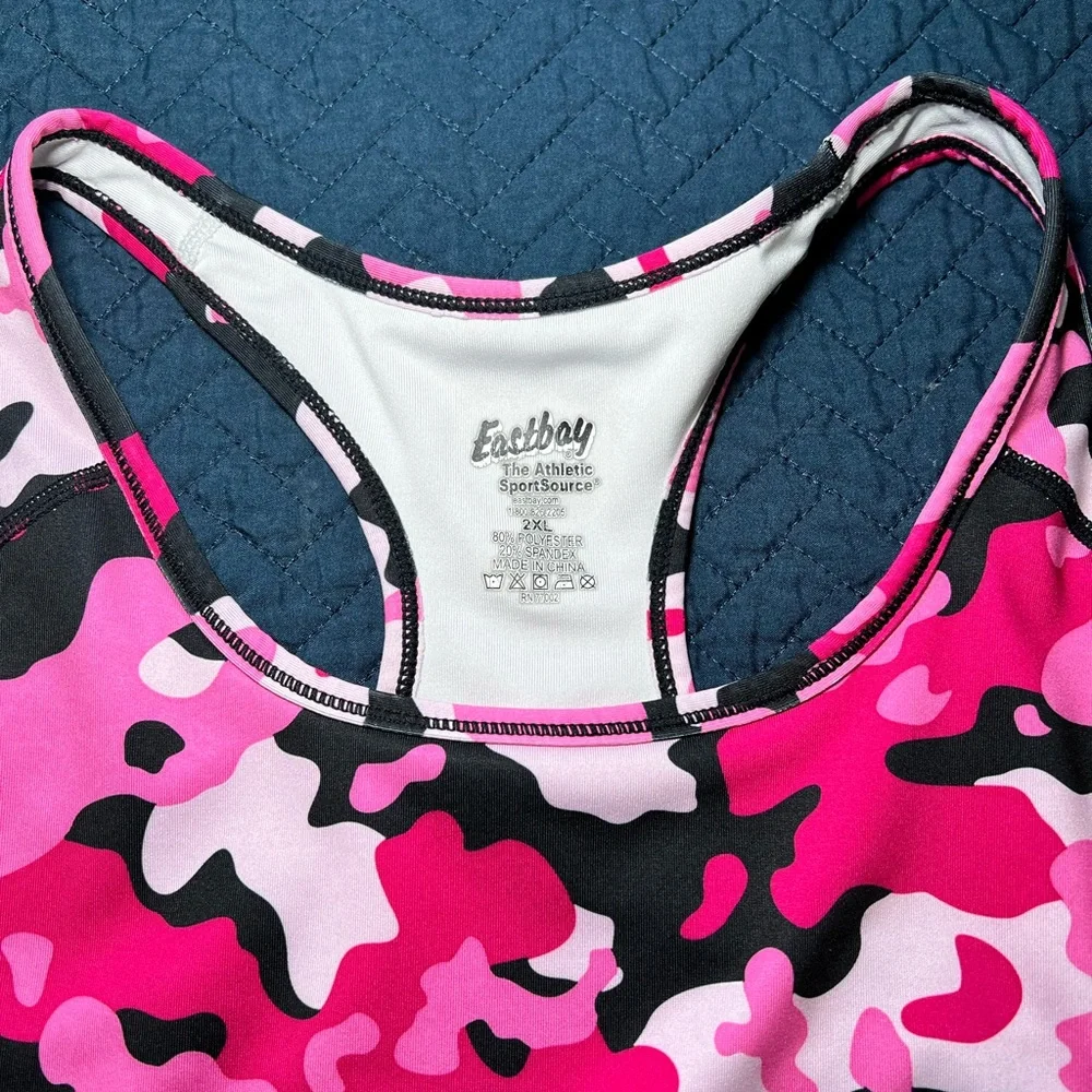 Eastbay Pink Camp‎ Sports Bra Size 2XL